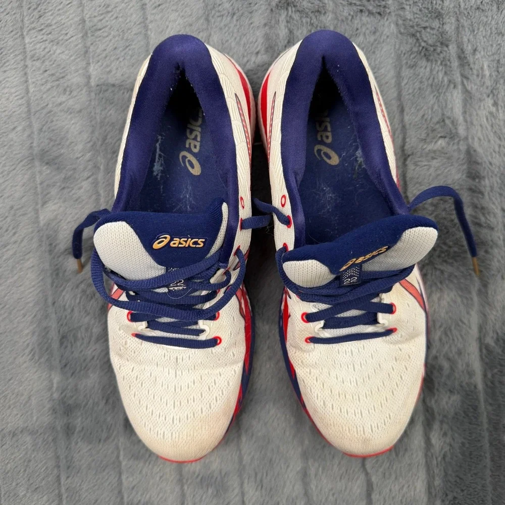 Asics Gel-Cumulus 22 USA Running Shoes Womens 9 White Red Blue 1012A976